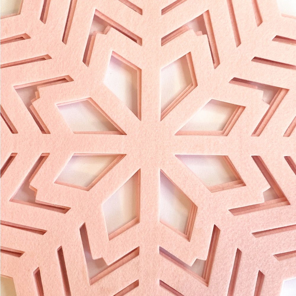 Wondershop Pink Felt SET OF 4 Snowflake Placemats 14” Holiday Table Decor - Picture 5 of 5